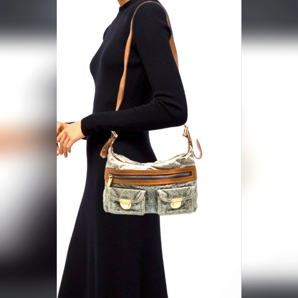 Louis Vuitton Monogram Denim Baggy  PM Blue Crossbody Or Shoulder Bag